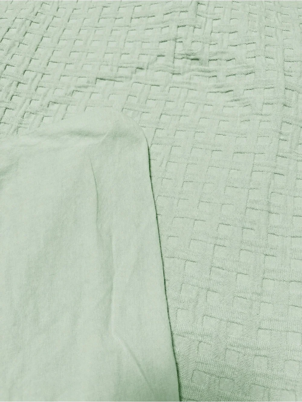 Tommy Bahama Home Basketweave Mint Textured Cotton Full Queen Duvet Shams Set